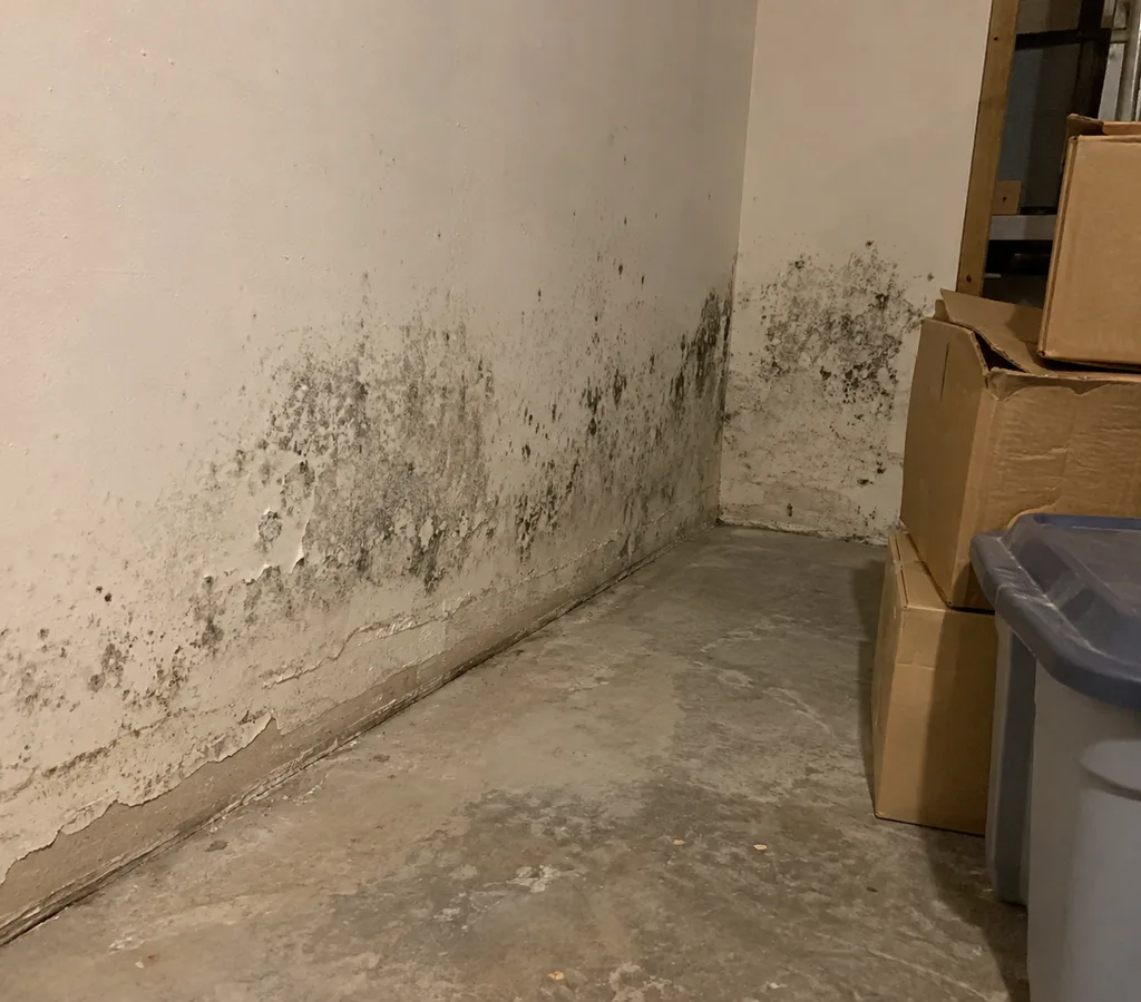 Technician setting up containment and a HEPA air scrubber in a Columbus home hallway